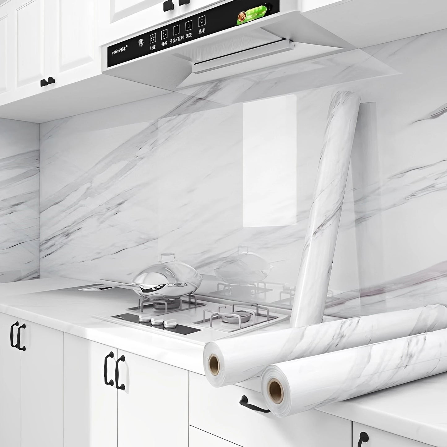 Wallpaper Stickers For Kitchen Bright Washable Marble 3M x 60CM Water Resistant Marble-Neverdie Store