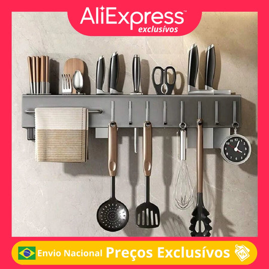 Organizer Kitchen Wall Shelf Storage Spices Rack Knife Holder Seasonings Chopsticks Spoon Compact Practical Shovels